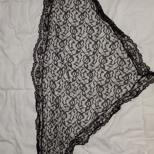 Black lace head scarf